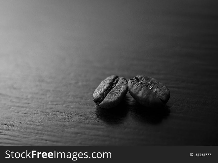 Coffee Beans In Black And White