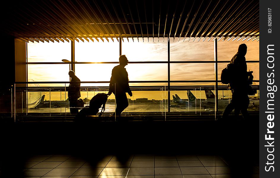 Silhouette of Person in Airport