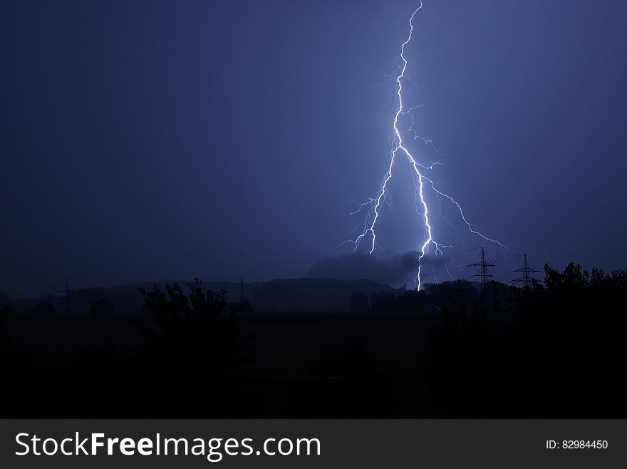 Lightning Jolt During Night Time