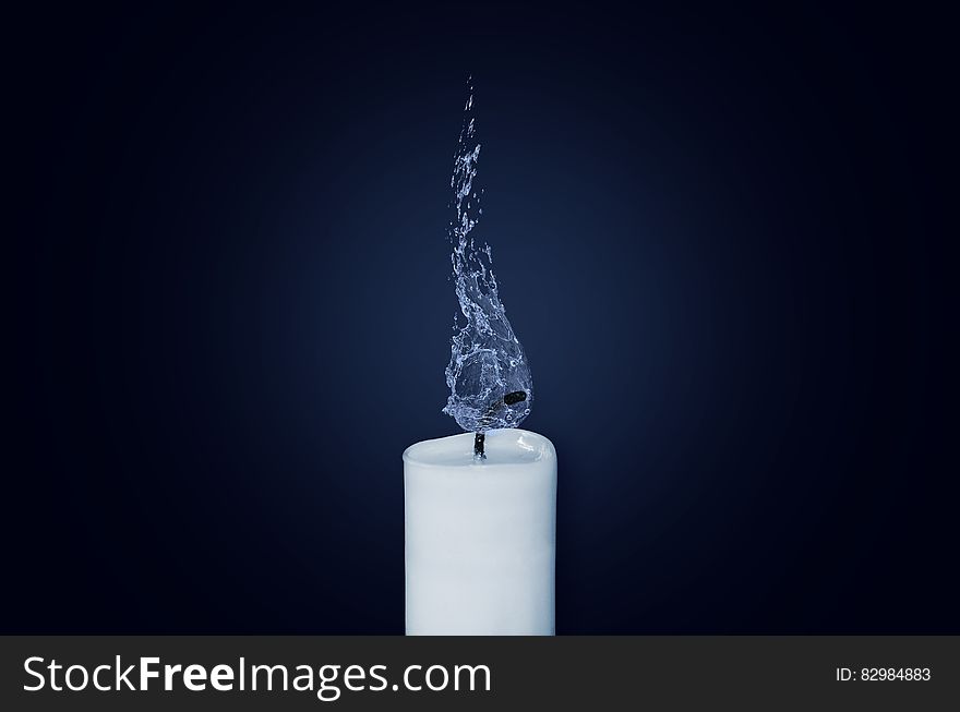 White Candle With Water Dew