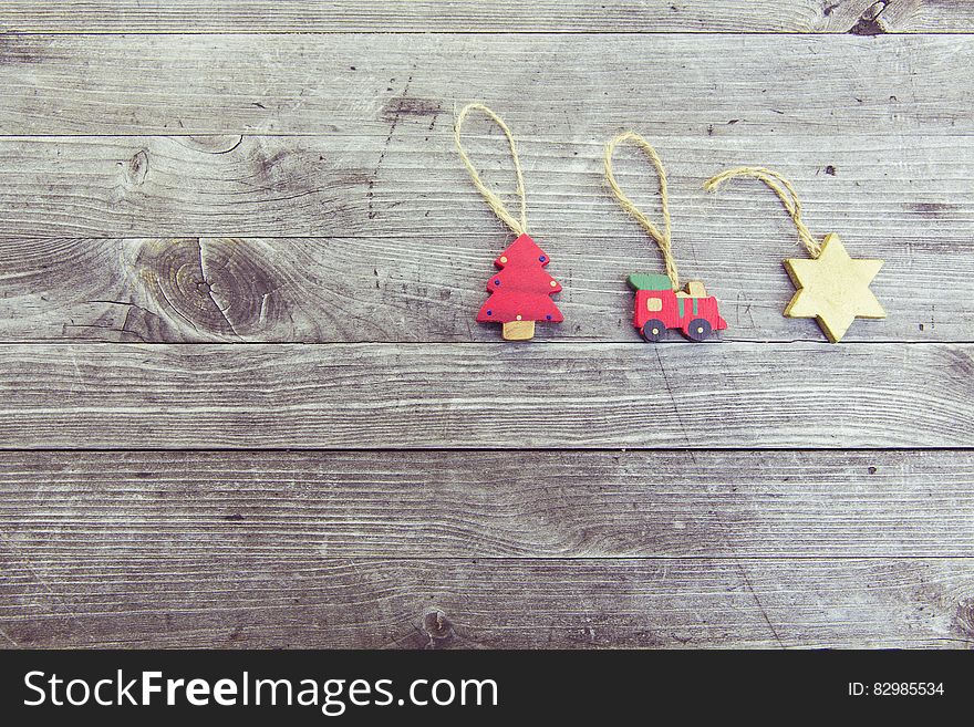 Red Christmas Tree And Car Hanging Ornament