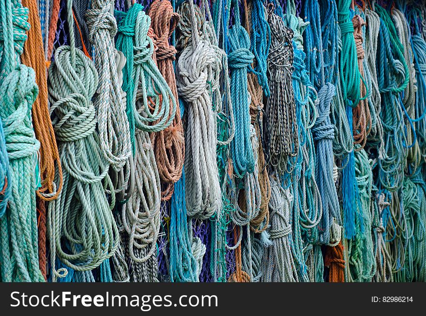 Bunch of Assorted Colored Woven Rope