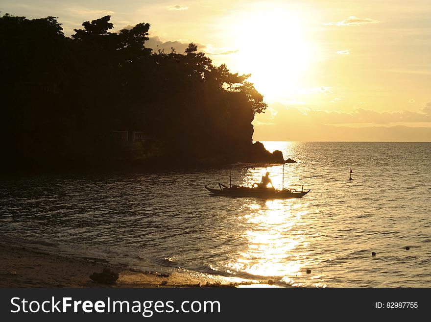 Fisherman at sunset