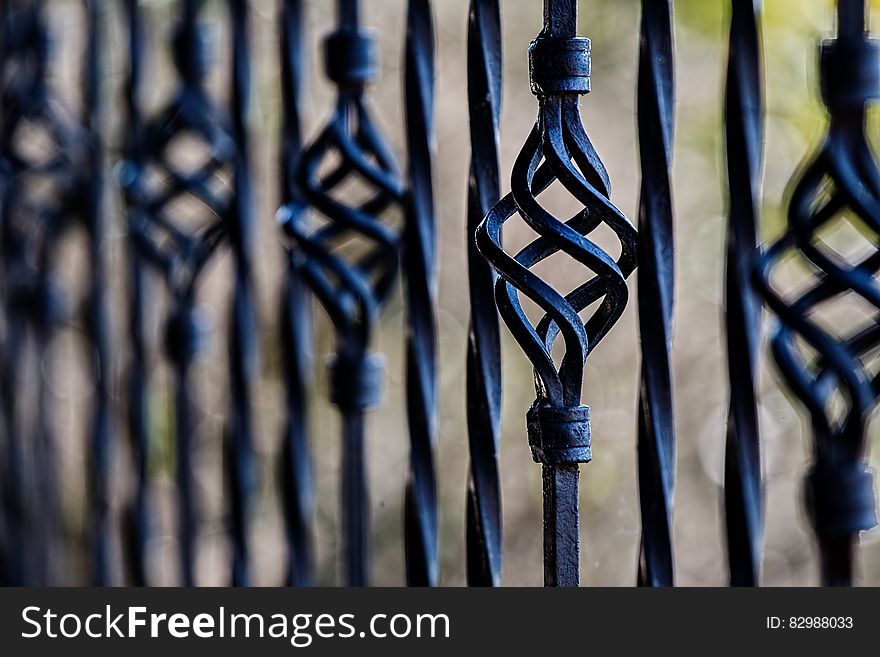 Black Steel Fence during Daytime