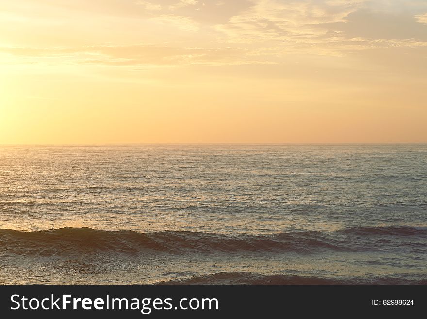 Ocean Waves at Sunset