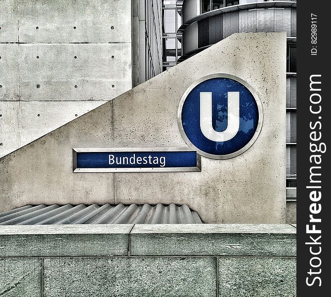 Bundestag Logo on Cement Wall