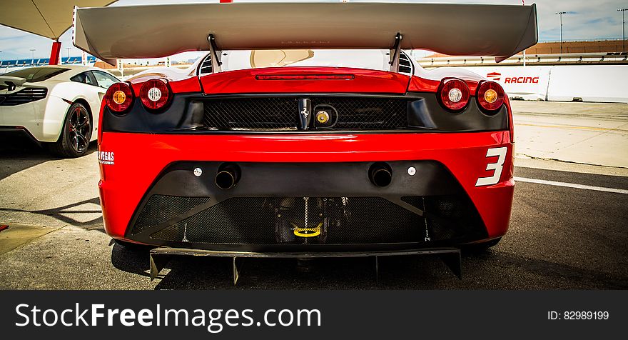 Red Racing Car With Spoiler