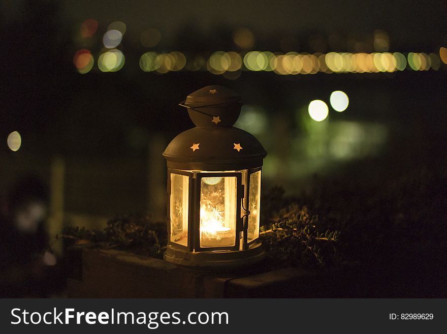 Yellow Lantern during Night