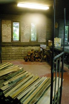 Free Lumber And Firewood Indoors Royalty Free Stock Images - 82992369