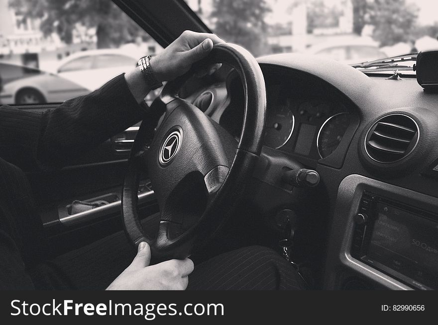 Hands On Car Steering Wheel