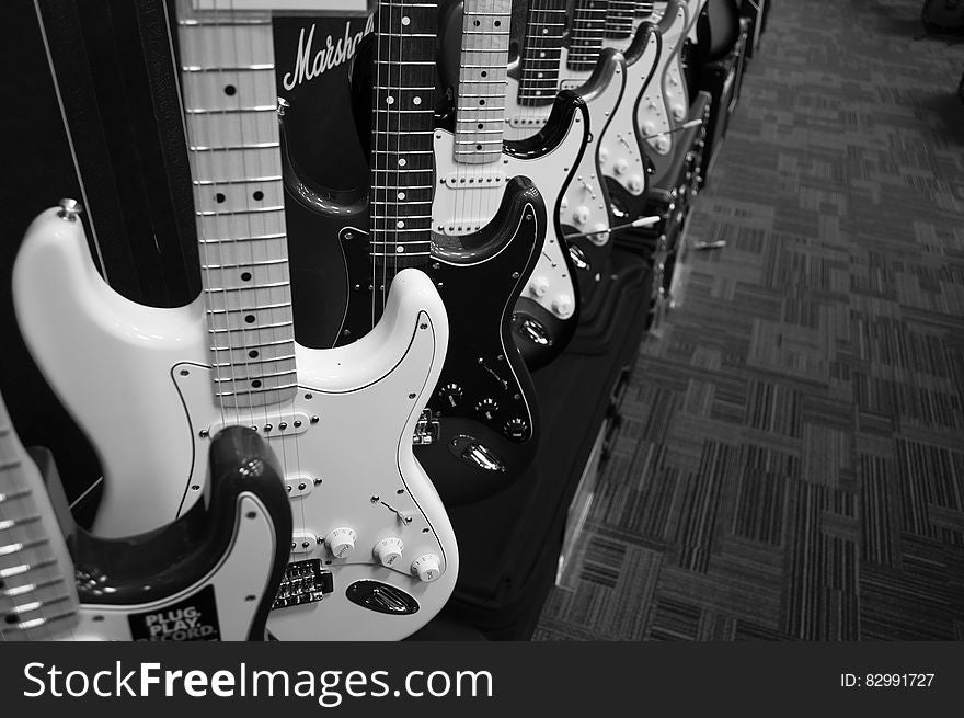 Grey Scale 8 Electric Guitars