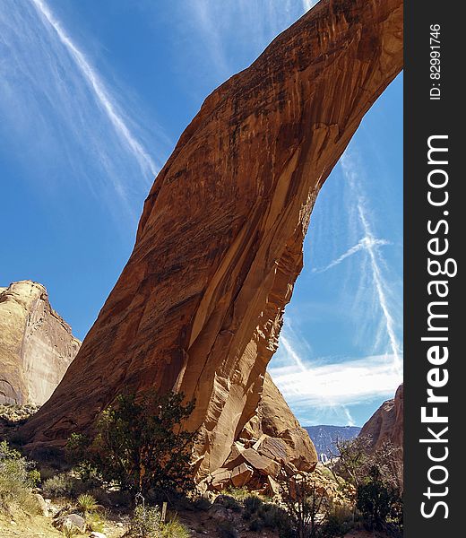 Landscape Low Angle View of Brown Rock Formation