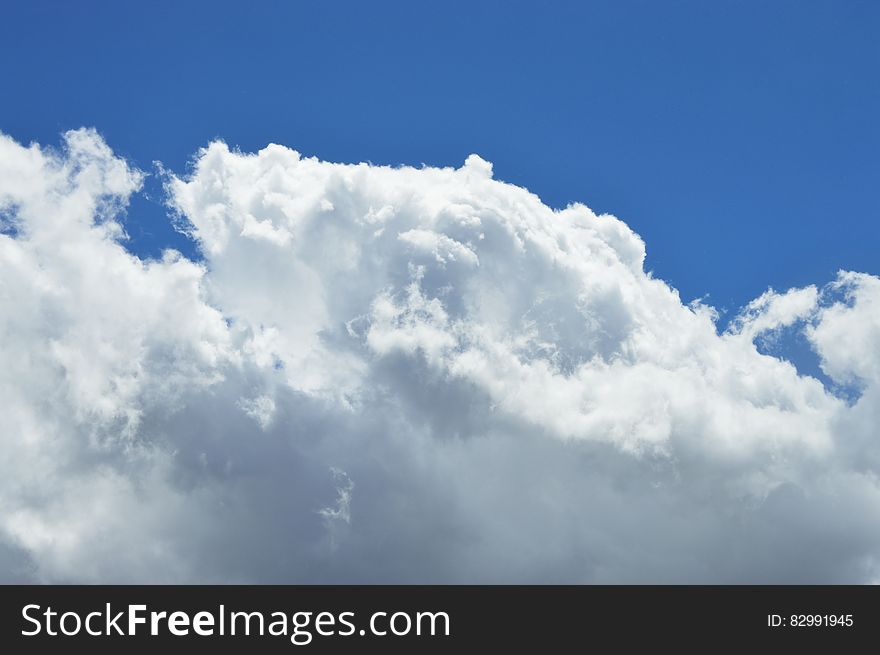 Blue skies with white clouds