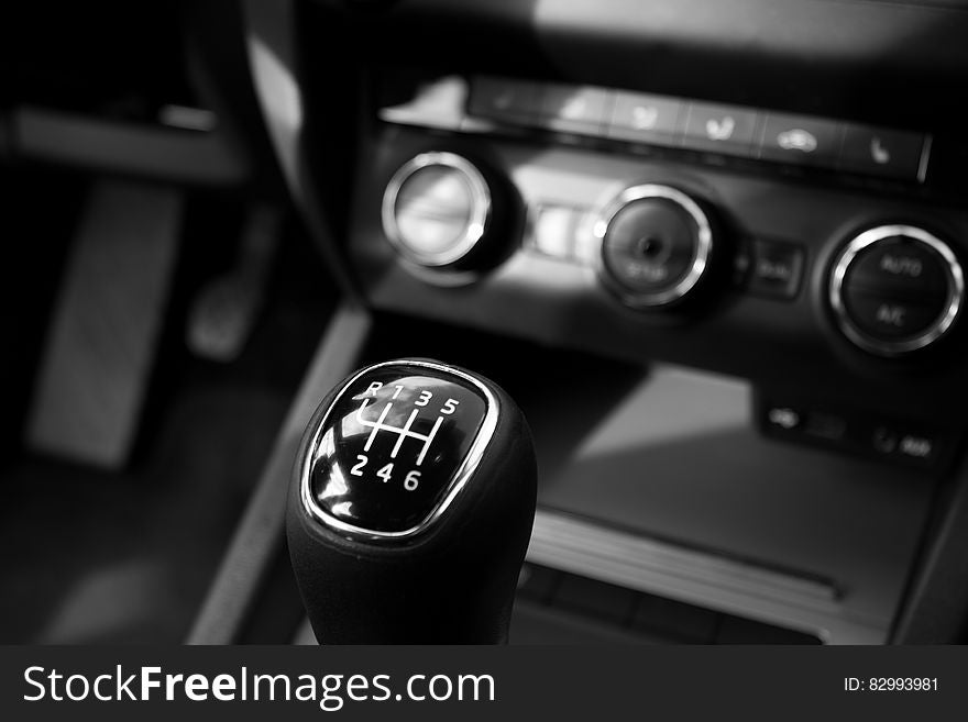 Black Car Panel and Car Shift Gear