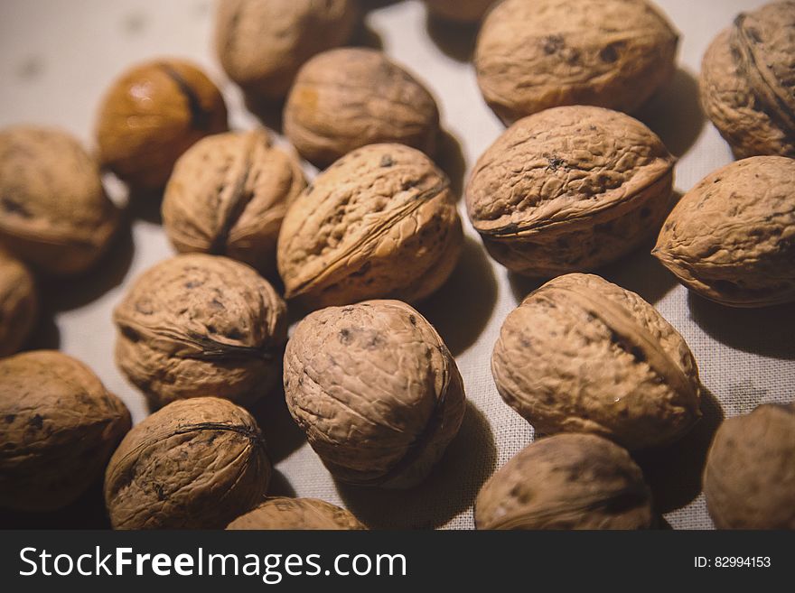 Walnuts on White Table