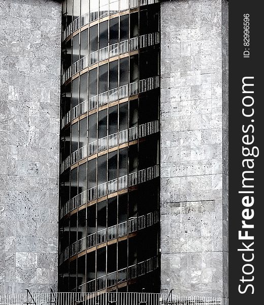 Gray Concrete Glass Building