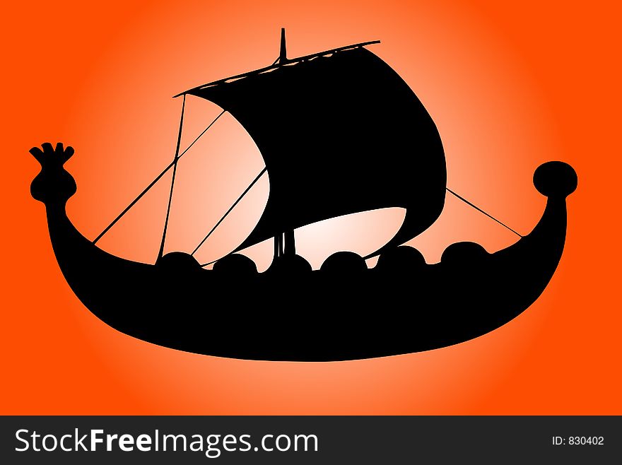 Ancient ship silhouette