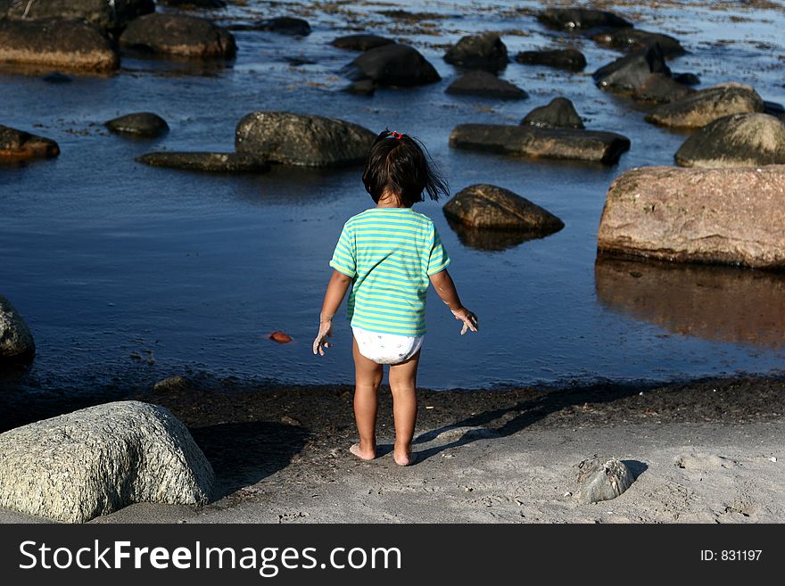 Child  on  the beach  in denmark. Child  on  the beach  in denmark