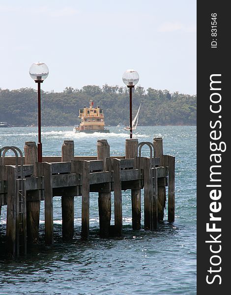 Harbour, Suburb The Rocks in Sydney, Ferry on Paramata river.