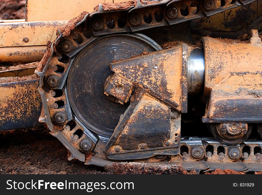 Bulldozer tread and hydraulics detail. Check my portfolio for another with a diffrent angle. Bulldozer tread and hydraulics detail. Check my portfolio for another with a diffrent angle.