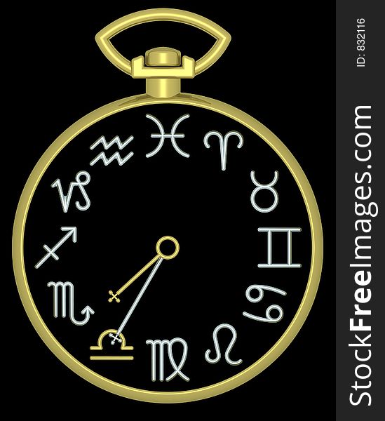 Zodiac Libra Clock