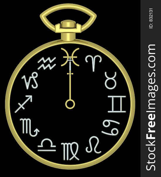 Zodiac Pisces Clock