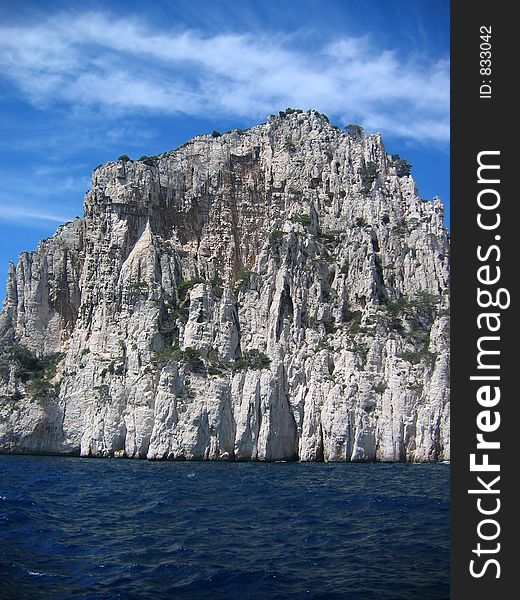 French riviera coastline, near marseille, on a beautiful summer mistral day