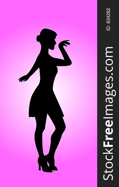 Girl dancer silhouette