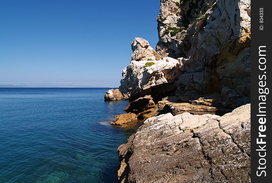 VIEW FROM THE KAKI THALASSA BEACH. VIEW FROM THE KAKI THALASSA BEACH