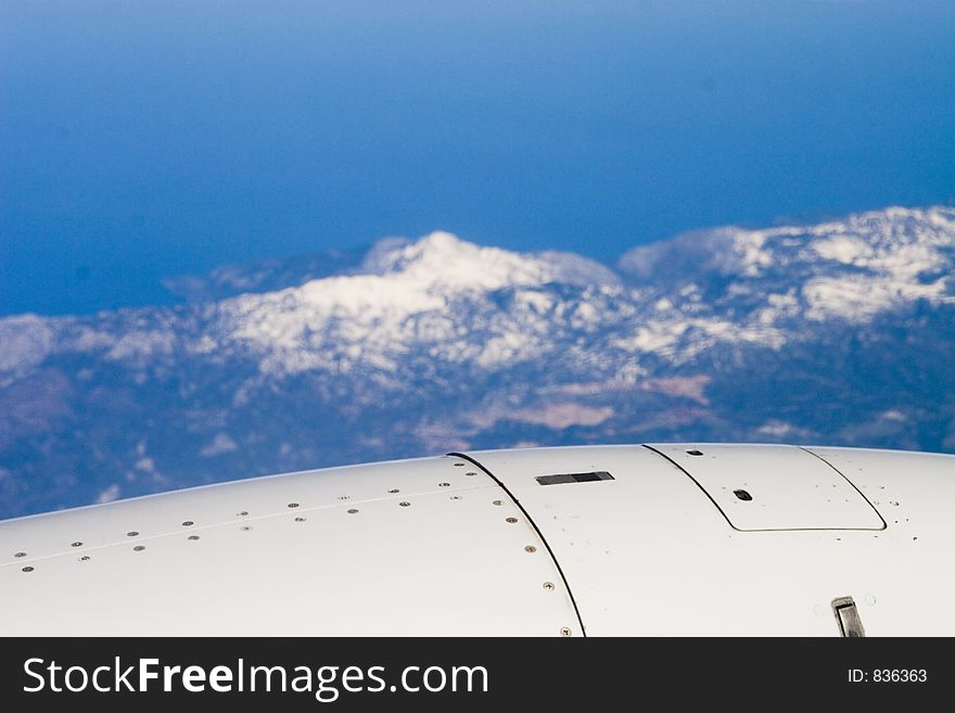 View from aircraft window. View from aircraft window