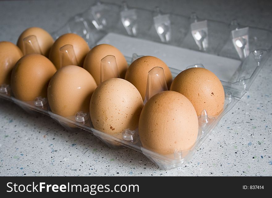 Eggs laying in the box. Eggs laying in the box