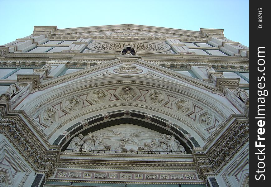 Detail of facade of one the most popular church in florence. Detail of facade of one the most popular church in florence
