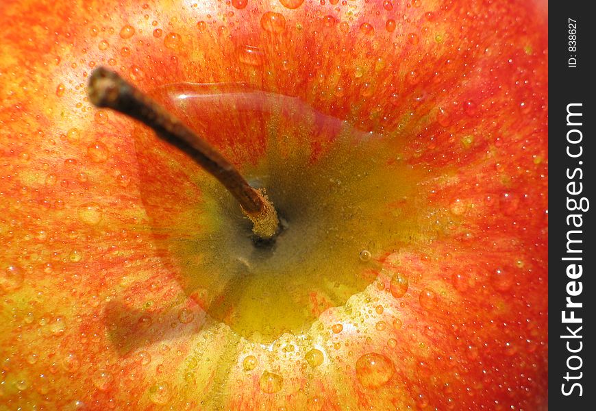 Apple with water