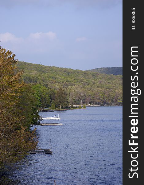 Lake Shoreline with Docks