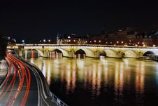 Bridge Of Paris At Night Royalty Free Stock Photos Bridge Of Paris At Night Royalty Free Stock Photos