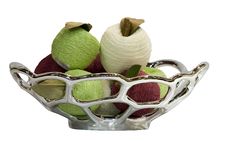 The Siver Fruit Plate Stock Images