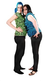 Two Girls Standing. Stock Images