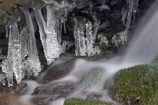 Frozen Creek And Icicles Stock Photos Frozen Creek And Icicles Stock Photos