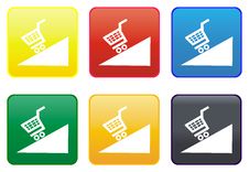Web Button - Shopping Cart Royalty Free Stock Photos Web Button - Shopping Cart Royalty Free Stock Photos