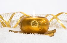 Festive New-year Candle Royalty Free Stock Photos Festive New-year Candle Royalty Free Stock Photos