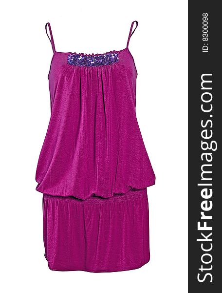 Woman fashion isolated violet dress