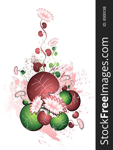 Flower Background with wave pattern, element for design, vector illustration