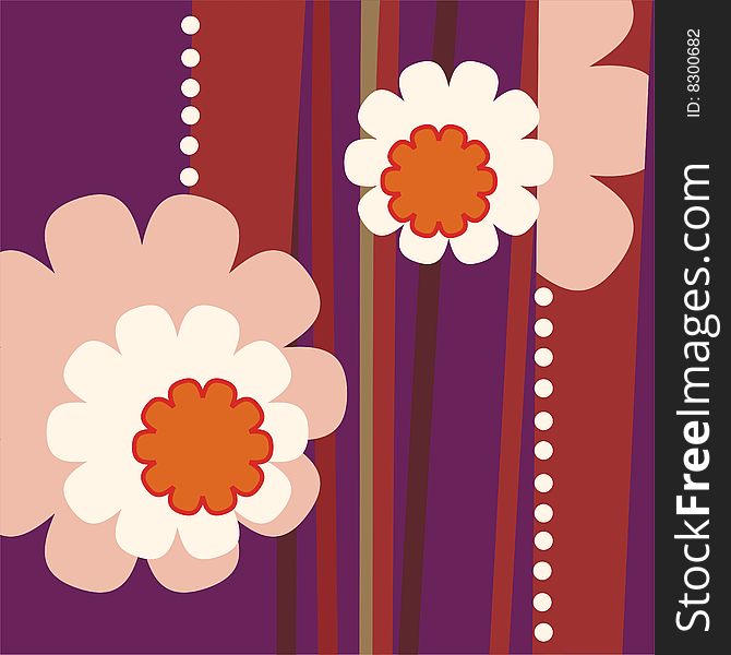 Floral background in retro style vector illustration