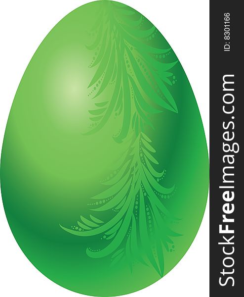 The vector illustration contains the image of green egg