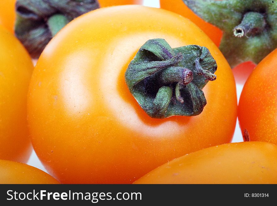 Close-up shots of yellow tomato.