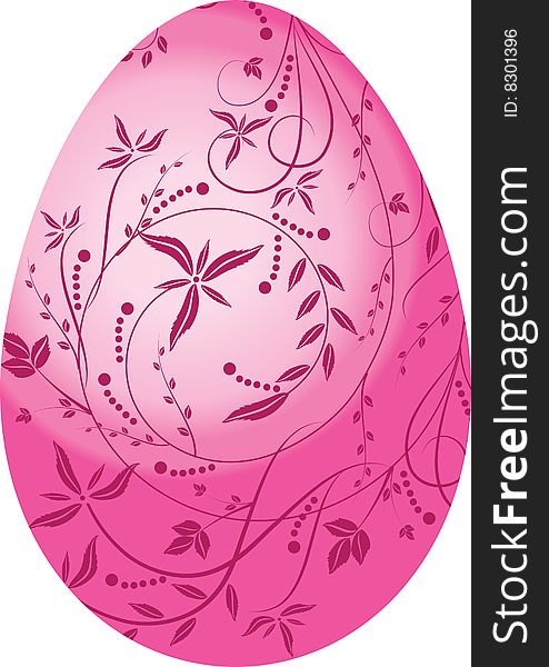 The vector illustration contains the image of pink egg