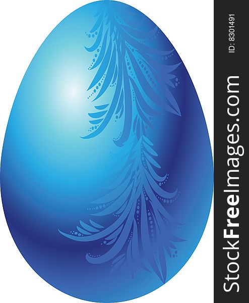 The vector illustration contains the image of blue egg