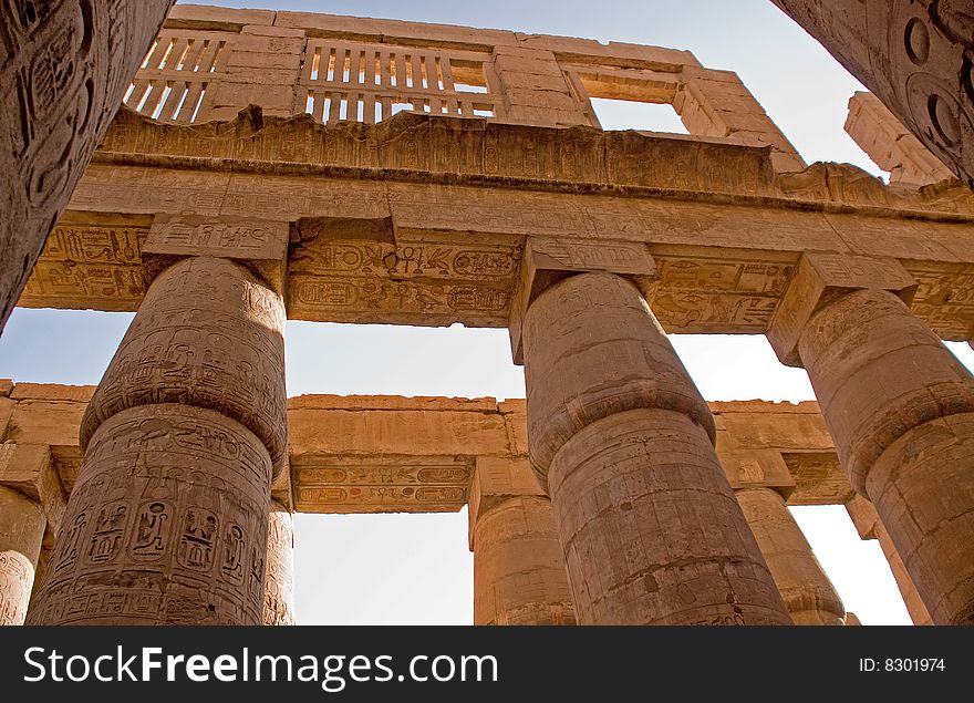 Columns At Karnak Temple