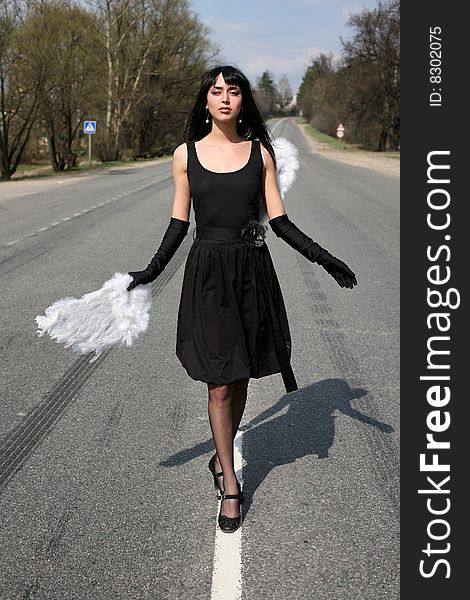 Angel at road