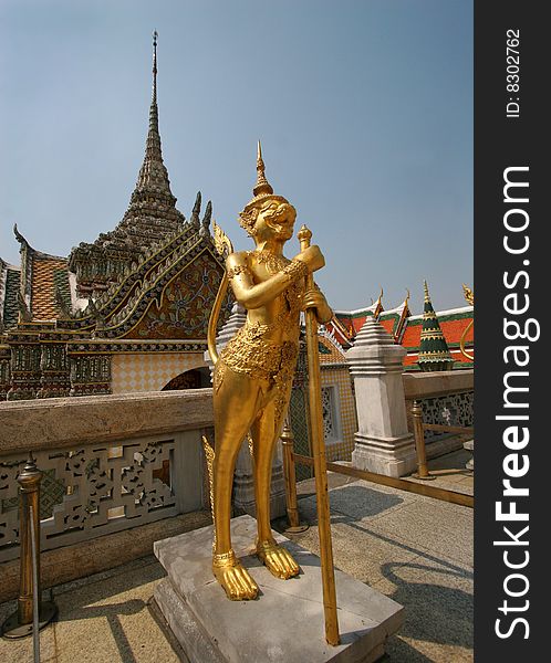 Gold statue in Grand palace Bangkok